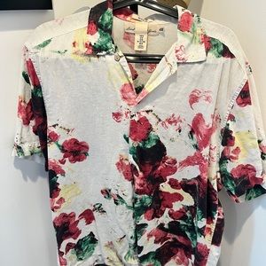 Patterned Camp Paint Collared Shirt